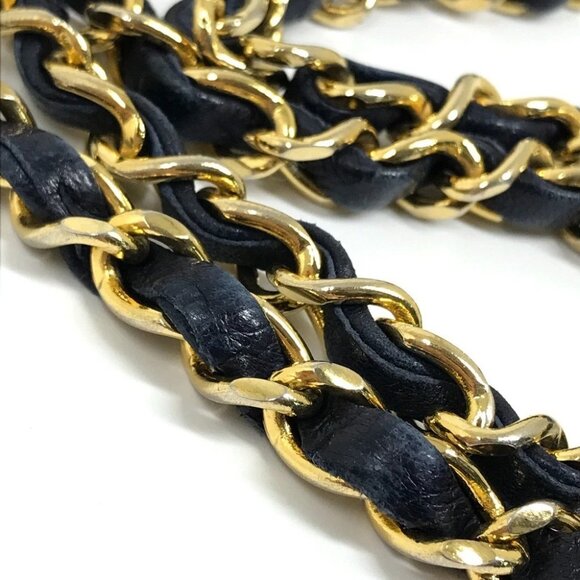 CHANEL CC Matelasse/Shoulder Chain Shoulder Bag Lambskin Leather Navy - Picture 11 of 16